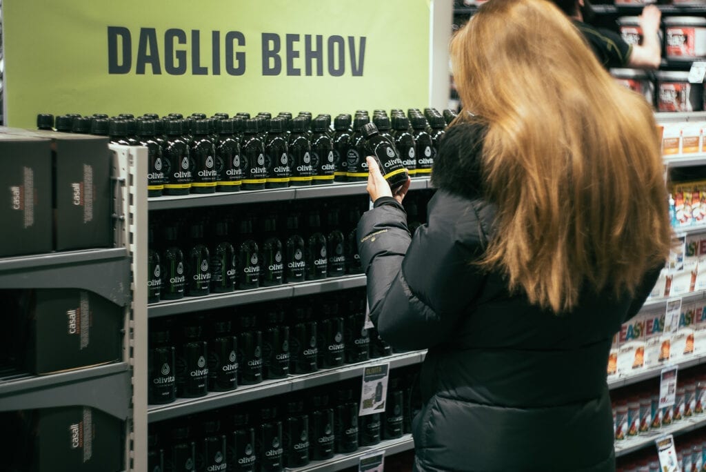 Olivita kapsler i butikk