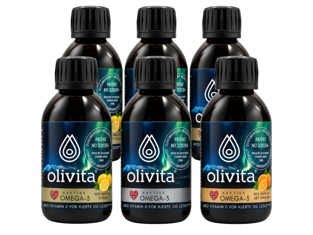 6-pakning | Olivita Omega-3 flytende